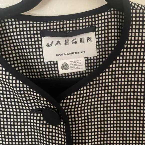 ⭐️ Jaeger Checker Button Down Boho Modern Work Business Casual Blazer Jacket - Picture 4 of 4